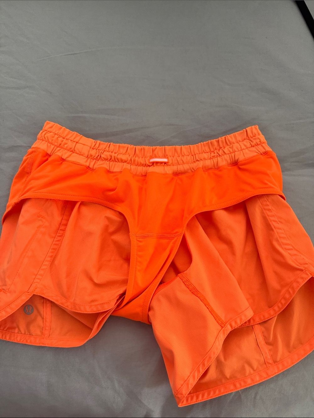 Lululemon Women's Bright Orange Athletic Layered Shorts - Picture 4 of 4